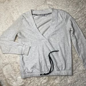 Victoria's Secret Sport Vneck Sweater with Drawstring Waist XS